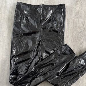 Black Patent Vinyl Pants